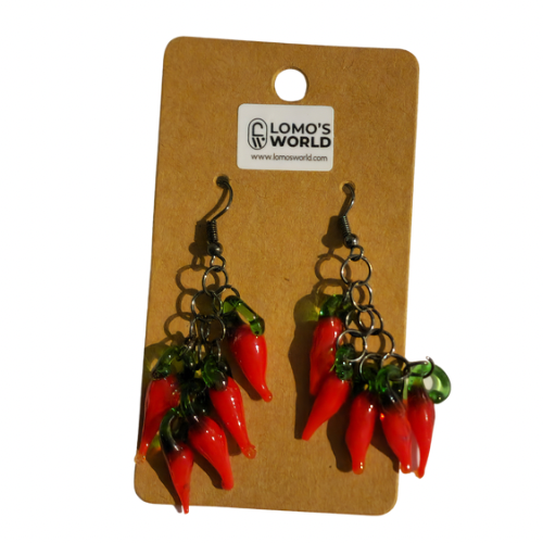 Chili Pepper Glass Earrings