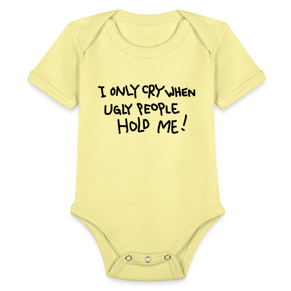 Organic Short Sleeve Baby Bodysuit - washed yellow