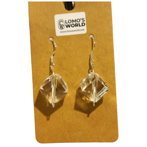 Crystal-Cut Clear Earrings