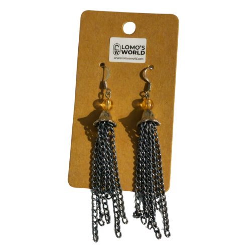 Metallic Tassel Chain Earrings