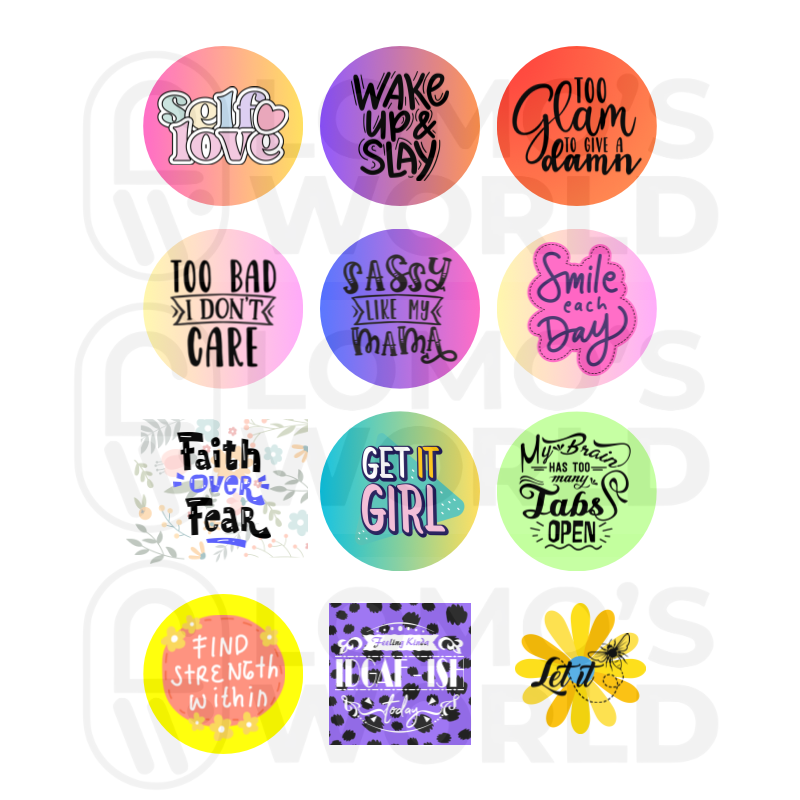 Fun & Sassy Sublimated Keychains (Set of 5)