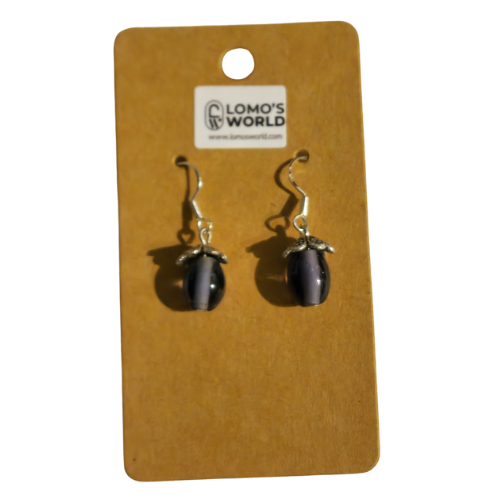 Purple Gemstone Dangle Earrings