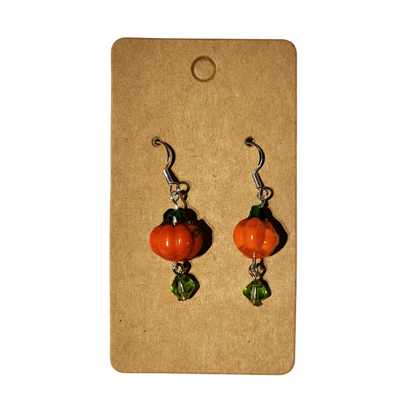 Pumpkin Bead Dangle Earrings