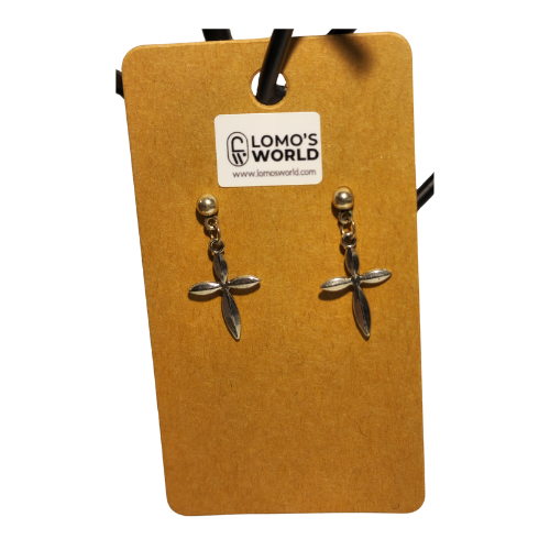 Silver Cross Charm Earrings