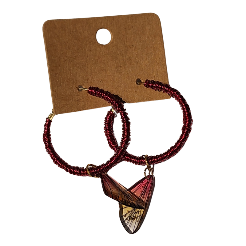 Mystical Fairy Wing Hoop Earrings – Autumn Glow