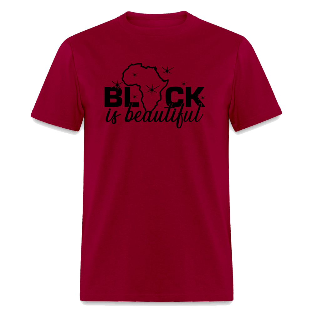 Black Is Beautiful Unisex Classic T-Shirt, White T-shirt - dark red