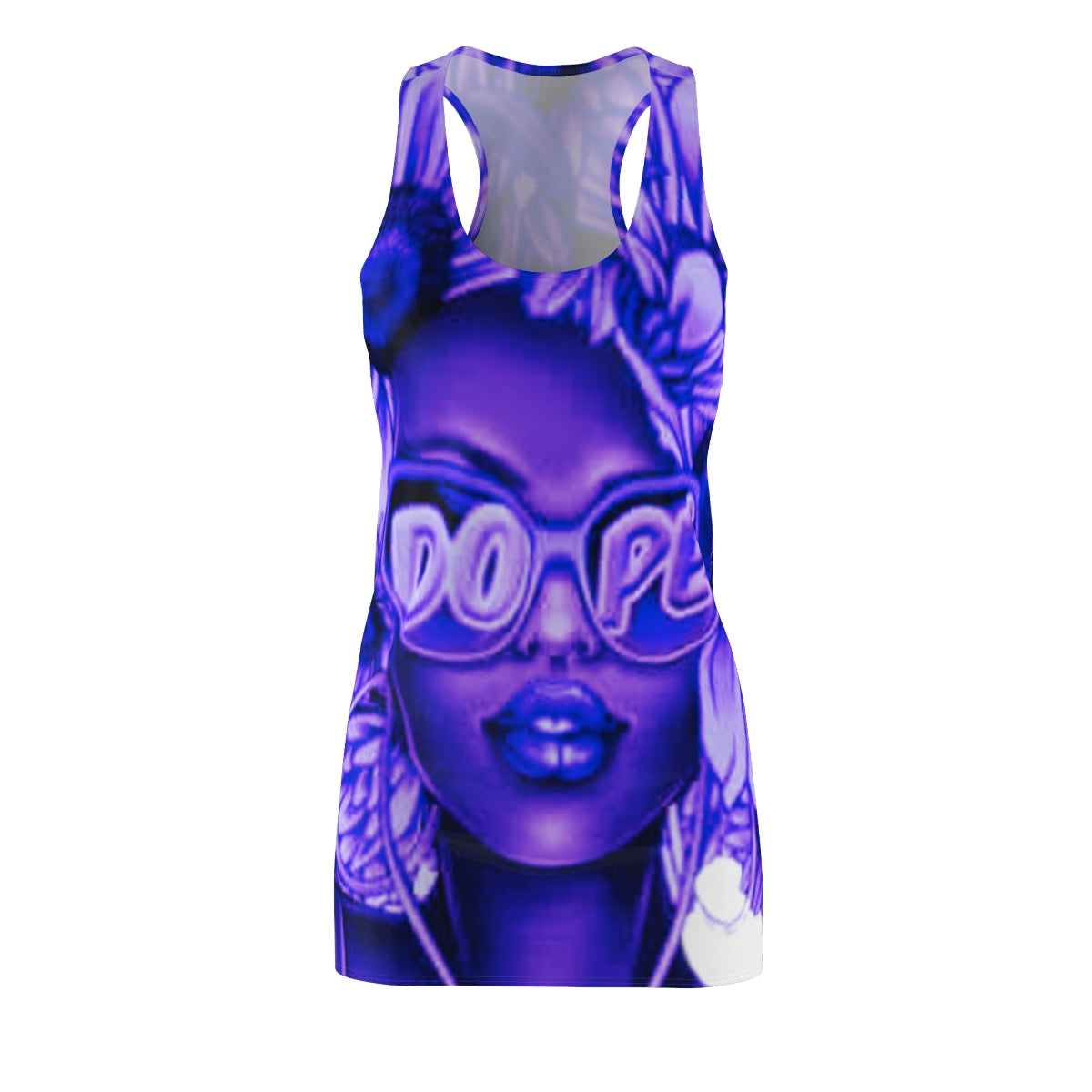 DOPE in Purple Women's Allover Print Racerback Dress