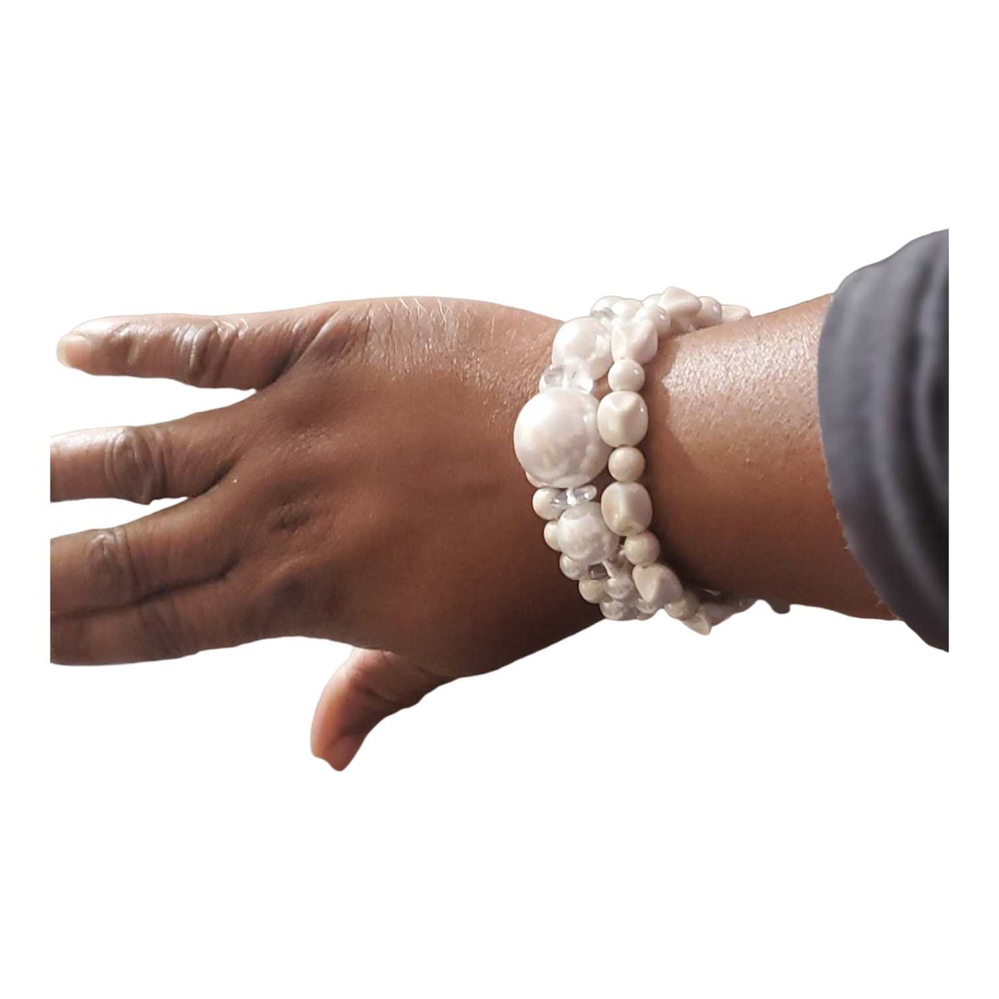 Pearl Stack Bracelets 3 Piece Set