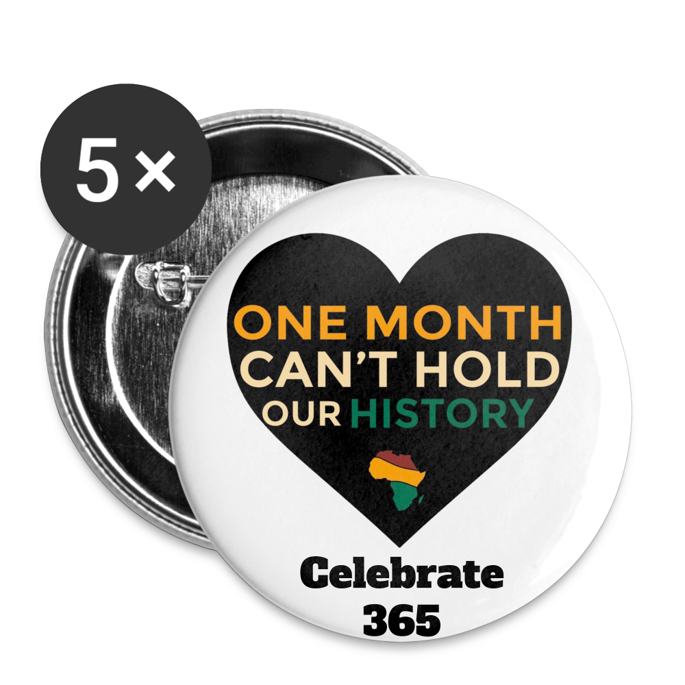 Celebrate Black History Buttons large 2.2'' (5-pack) - white