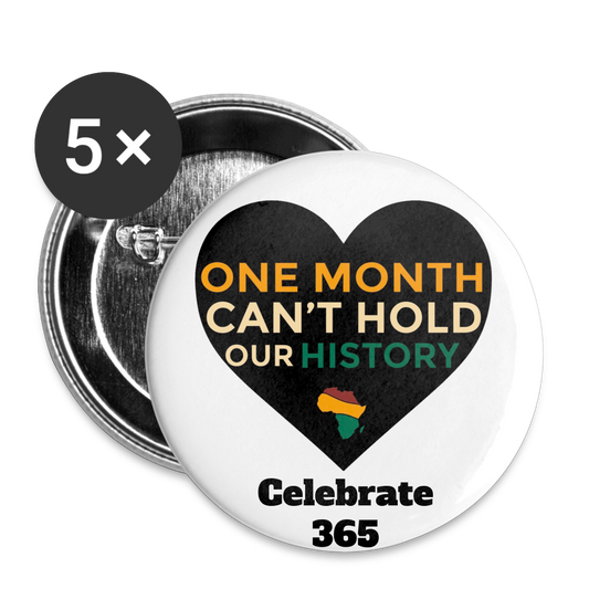 Celebrate Black History Buttons large 2.2'' (5-pack) - white