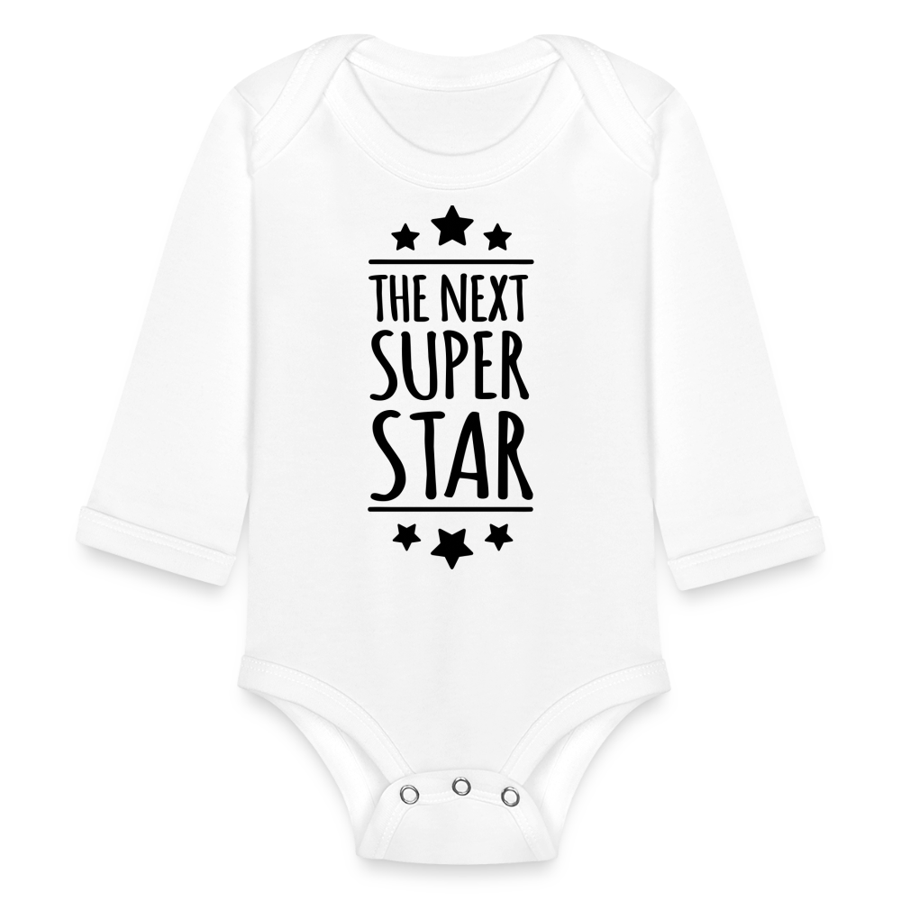 Organic Long Sleeve Baby Bodysuit - white