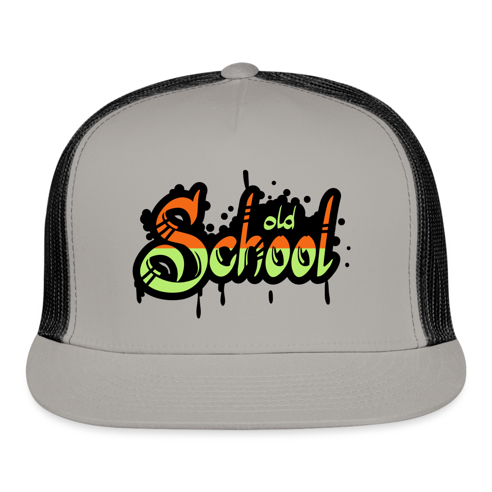 Old School Trucker Hat - gray/black