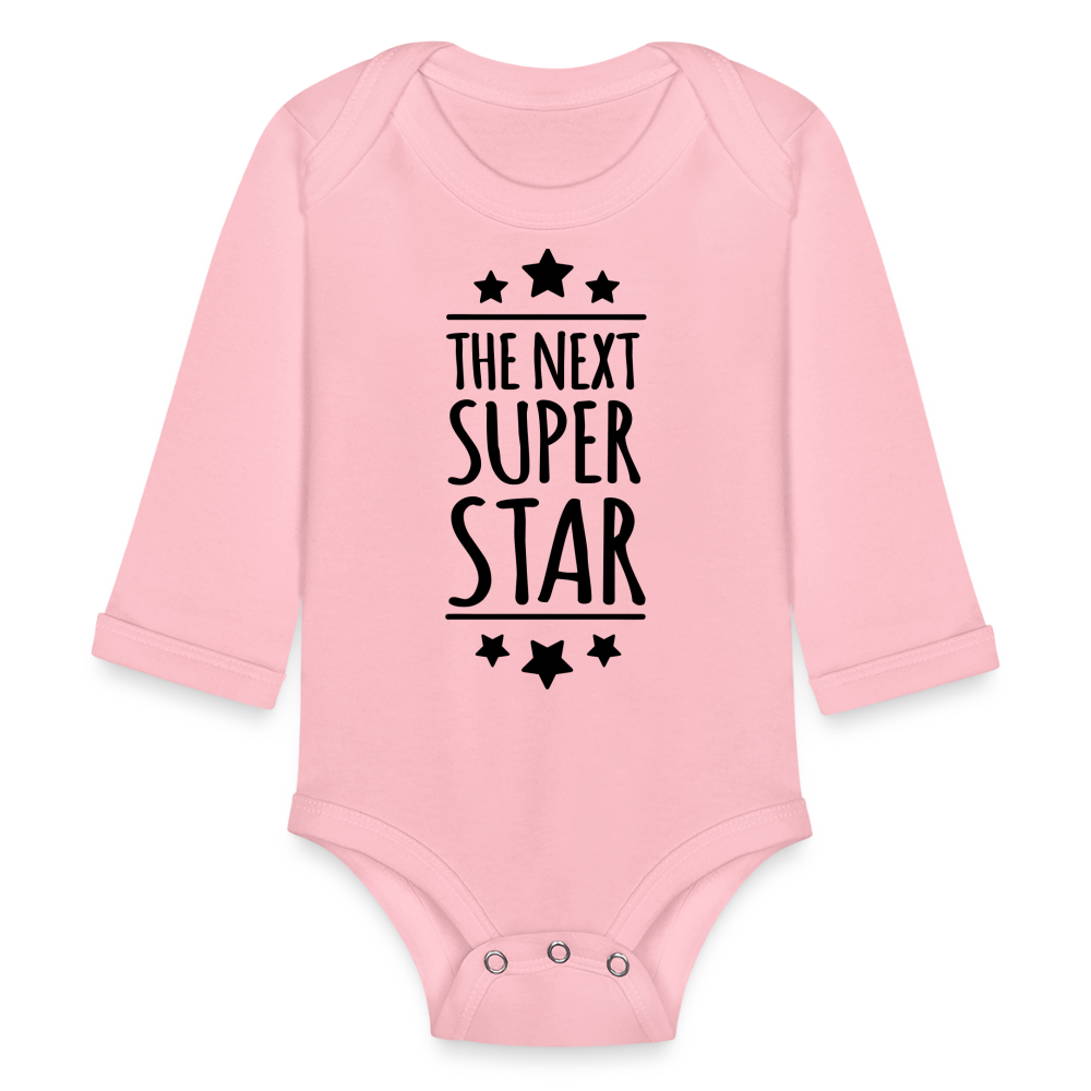 Organic Long Sleeve Baby Bodysuit - light pink