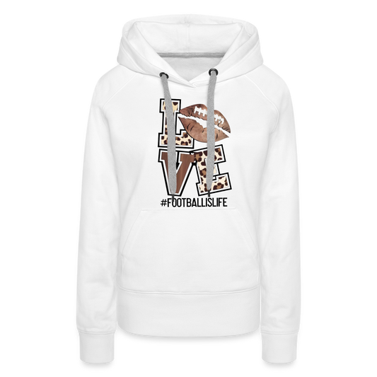 Football Love Women’s Premium Hoodie - white