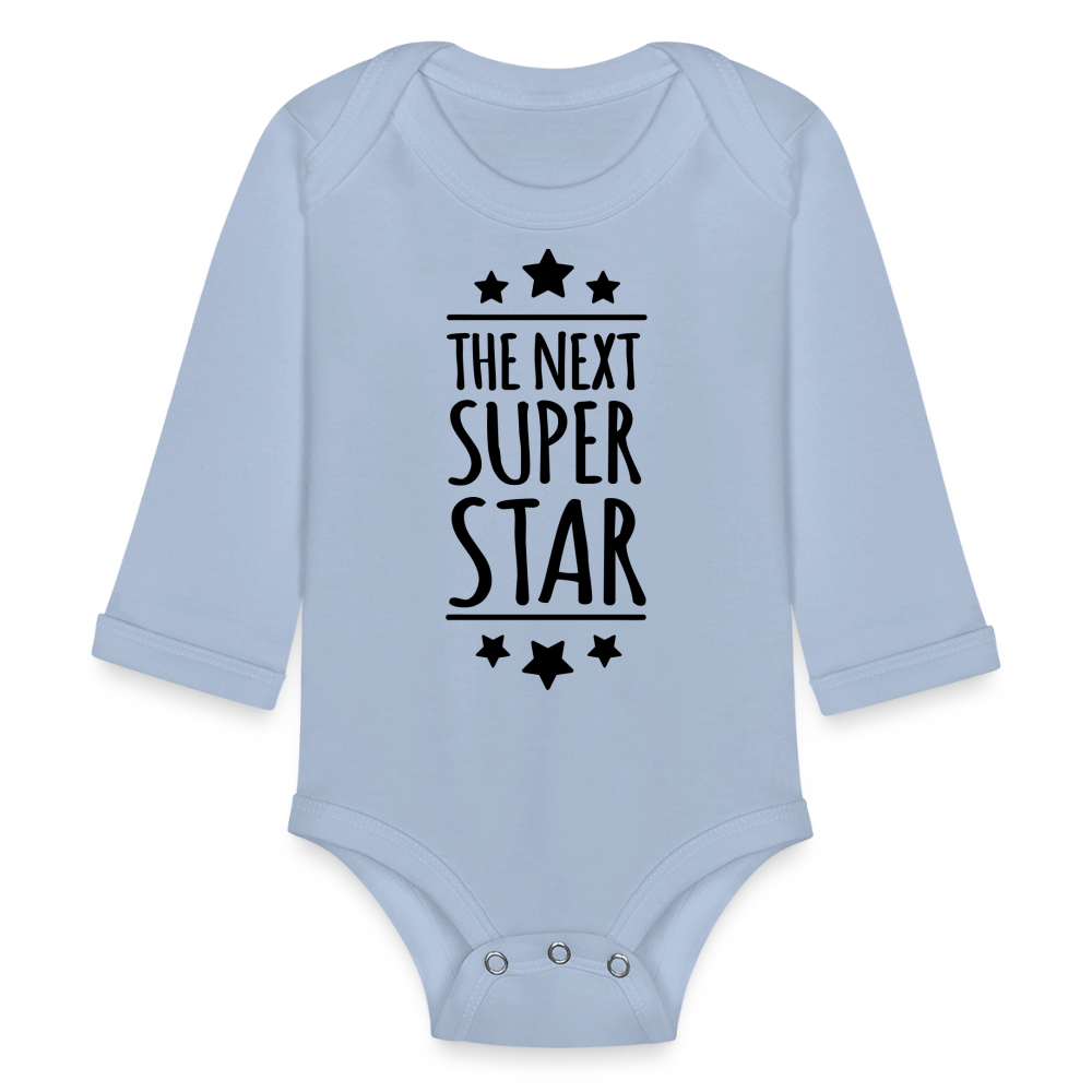 Organic Long Sleeve Baby Bodysuit - sky