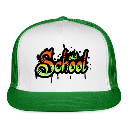 Old School Trucker Hat - white/kelly green