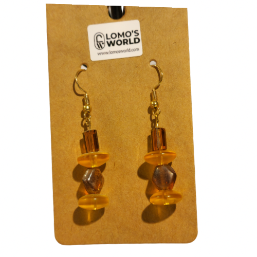 Golden Honey Amber Dangle Earrings