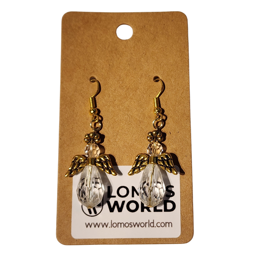 Guardian Angel Earrings, Gold-Tone Wings