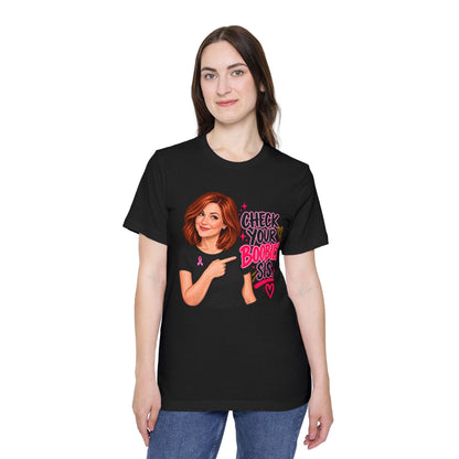 Breast Cancer Awareness T-Shirt — "Check Your Boobies, Sis" Graphic