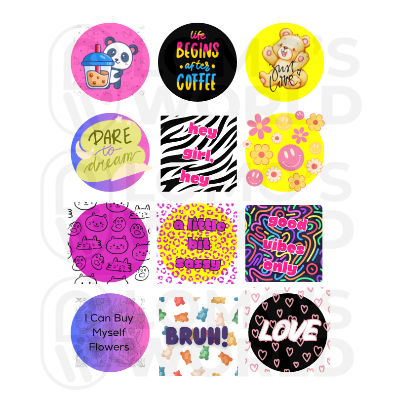 Fun & Sassy Sublimated Keychains (Set of 5)