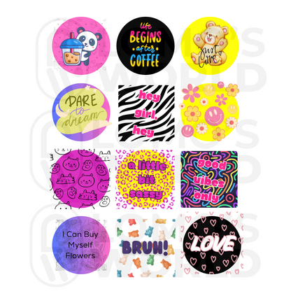 Fun & Sassy Sublimated Keychains (Set of 5)