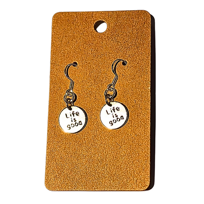 Women's Life is Good Silvertone Charm Earrings