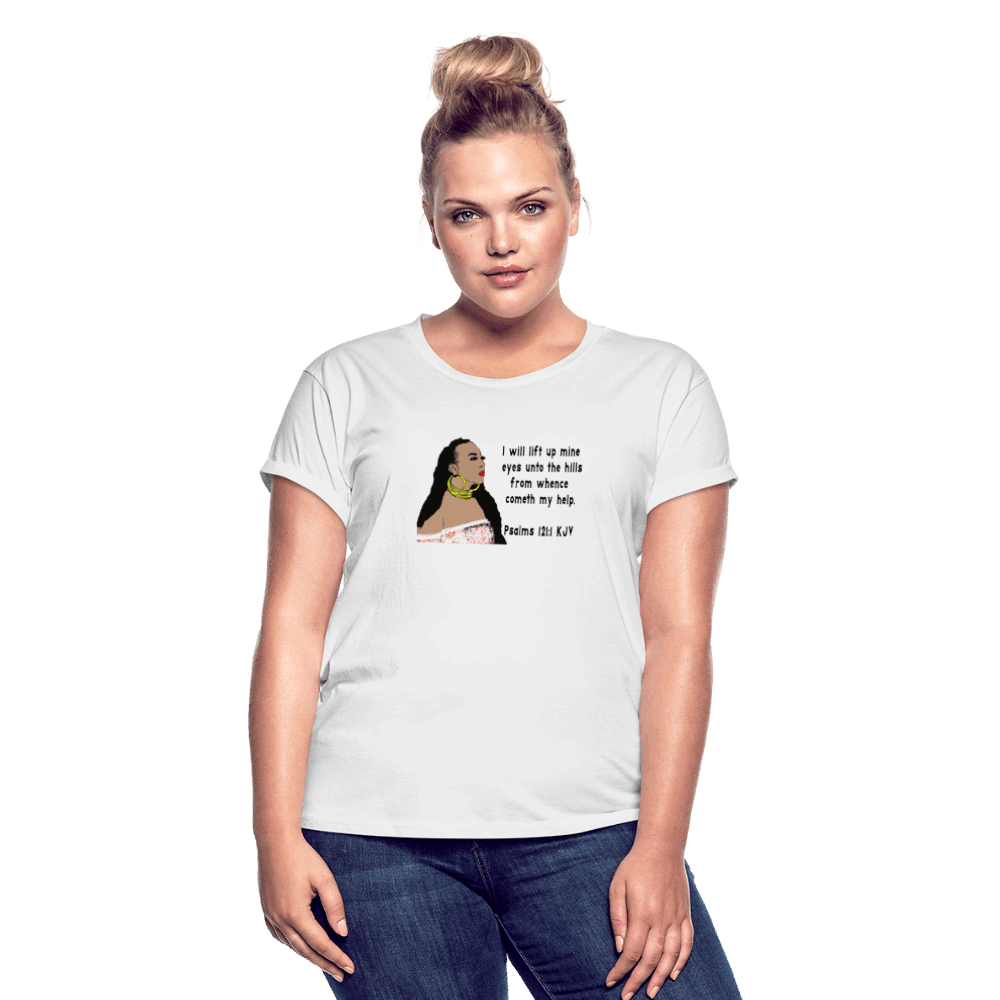 Women's Relaxed Fit T-Shirt Psalms 121:1 - white