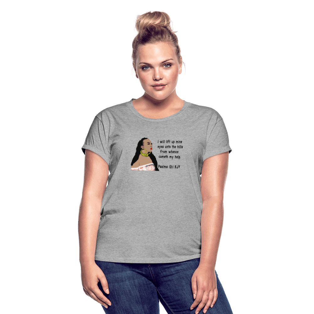 Women's Relaxed Fit T-Shirt Psalms 121:1 - heather gray