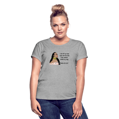 Women's Relaxed Fit T-Shirt Psalms 121:1 - heather gray