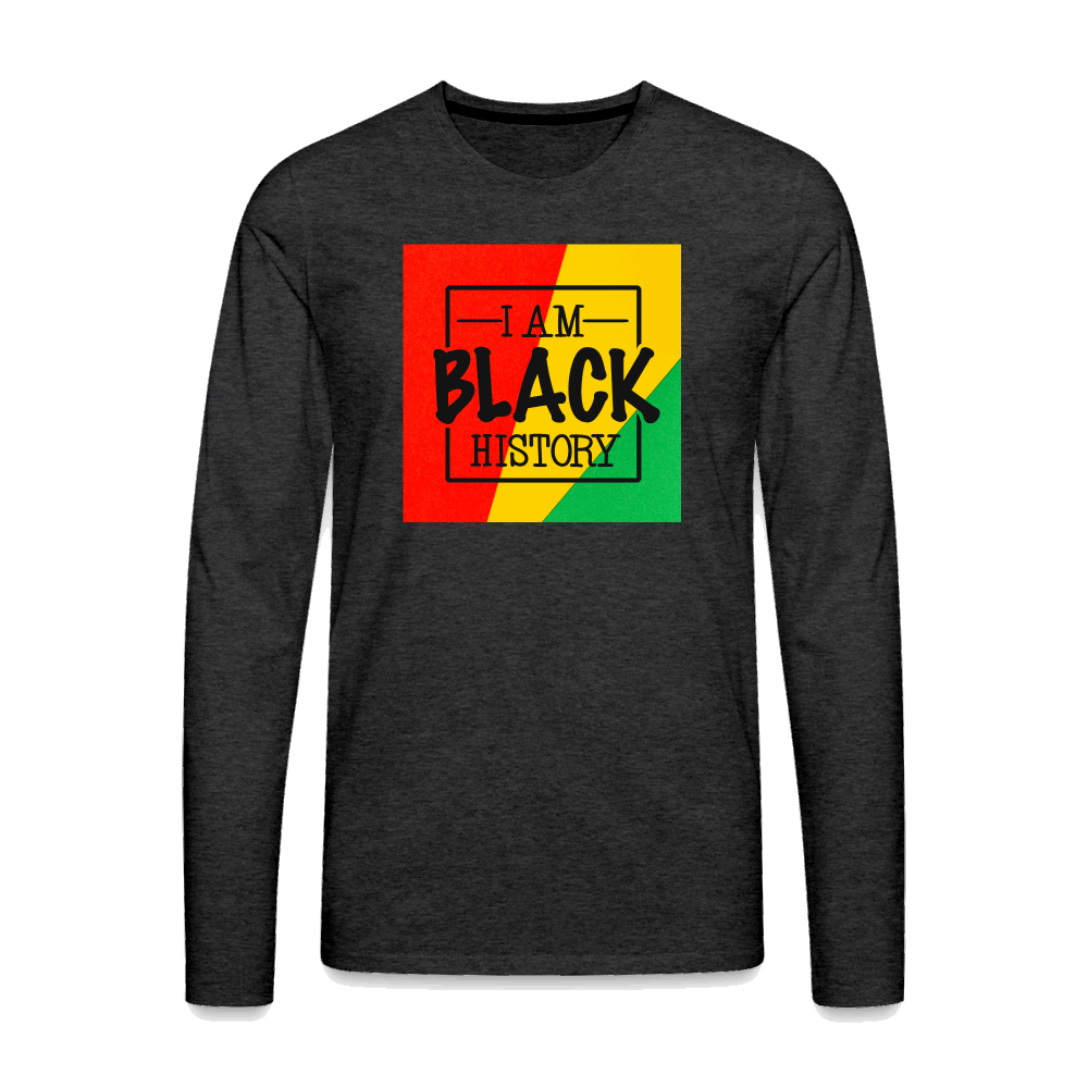 I Am Black History Unisex Premium Long Sleeve T-Shirt - charcoal grey