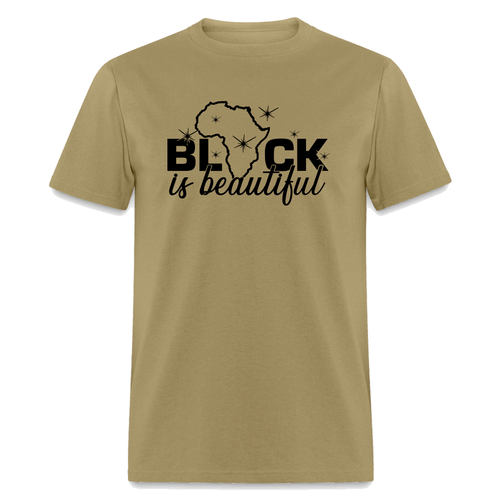 Black Is Beautiful Unisex Classic T-Shirt, White T-shirt - khaki