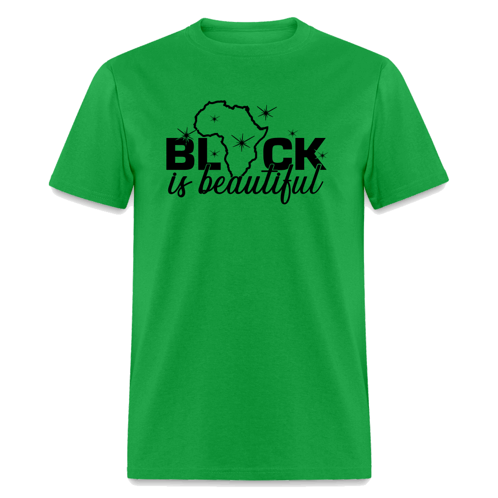 Black Is Beautiful Unisex Classic T-Shirt, White T-shirt - bright green