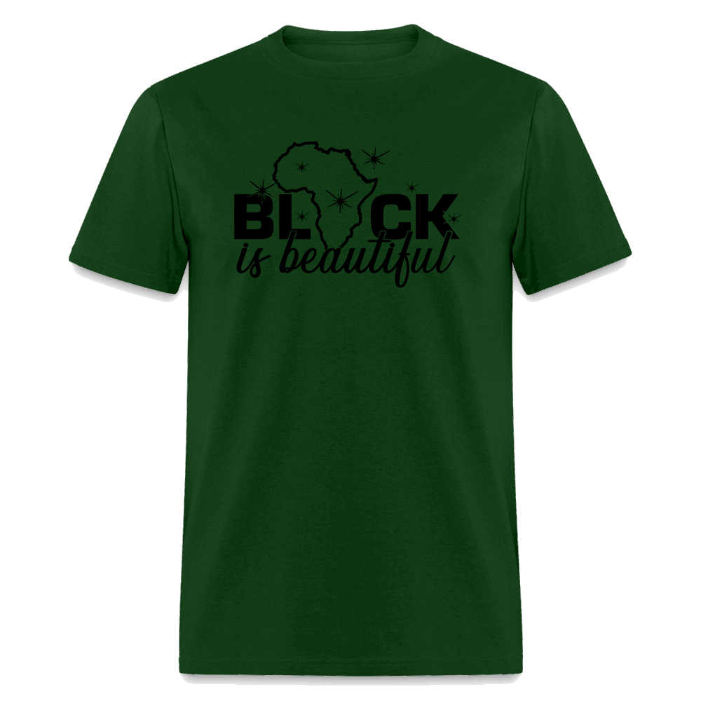 Black Is Beautiful Unisex Classic T-Shirt, White T-shirt - forest green