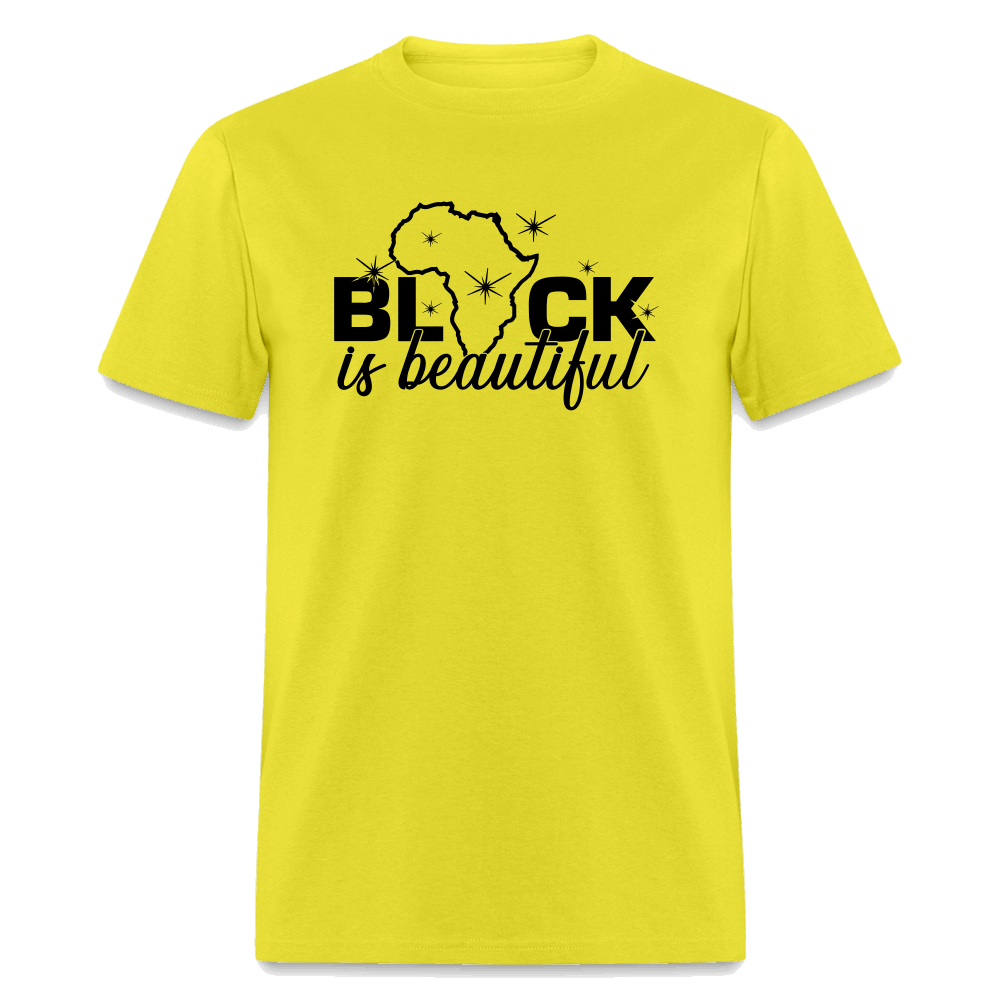Black Is Beautiful Unisex Classic T-Shirt, White T-shirt - yellow