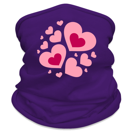 Multifunctional Scarf Heart Print - purple