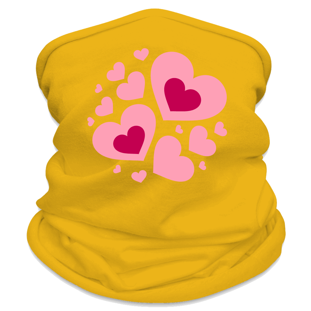 Multifunctional Scarf Heart Print - sun yellow