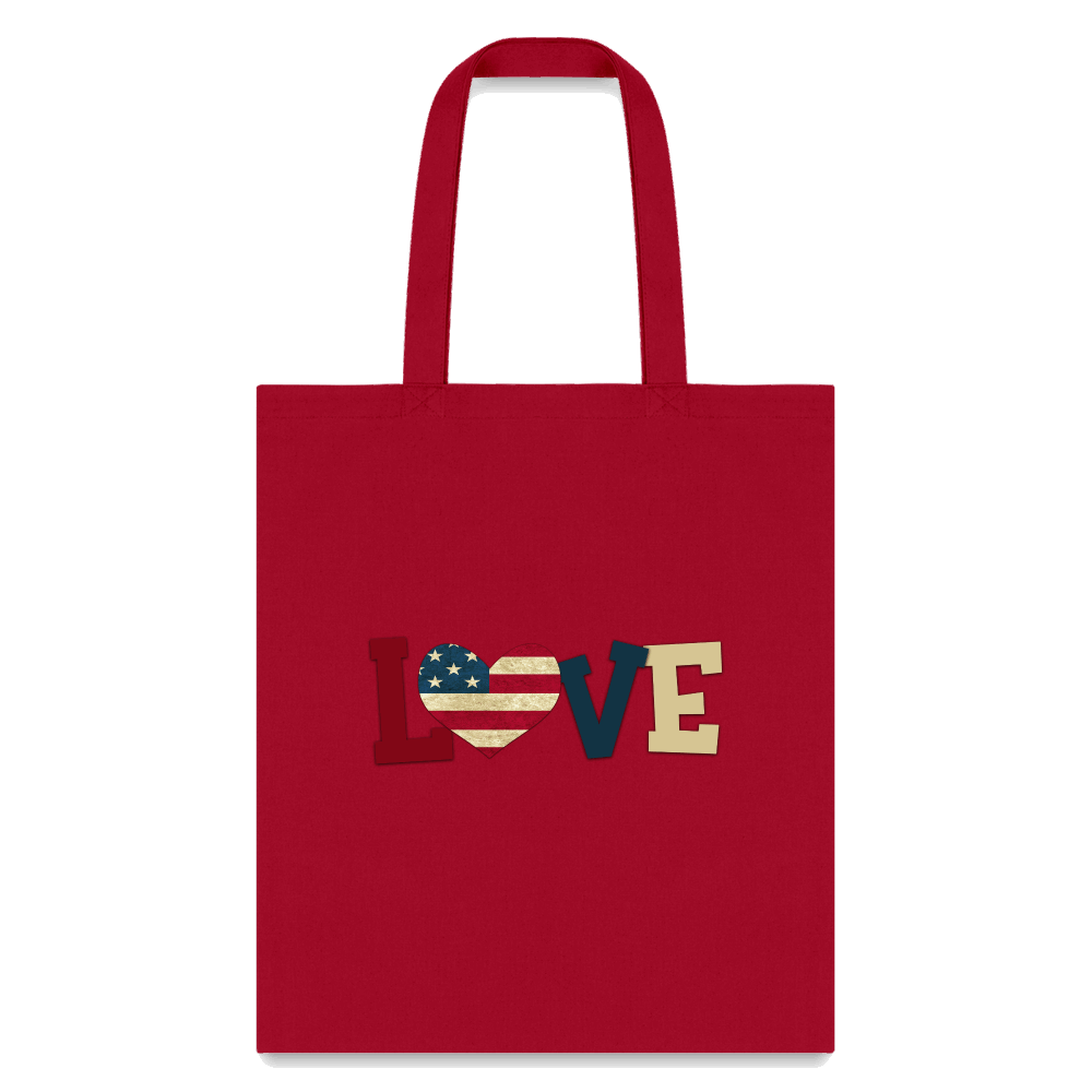 USA Love Tote Bag - red