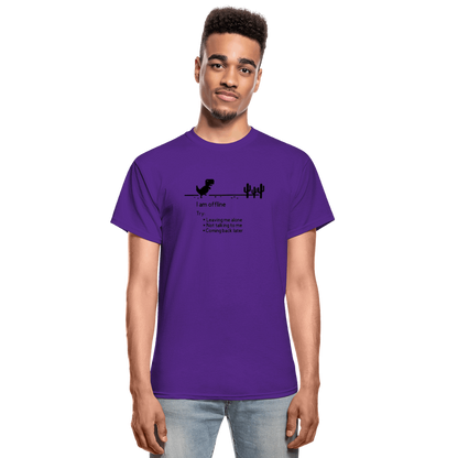 Gildan Ultra Cotton Adult T-Shirt -  I'm Are Offline - purple