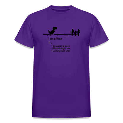 Gildan Ultra Cotton Adult T-Shirt -  I'm Are Offline - purple