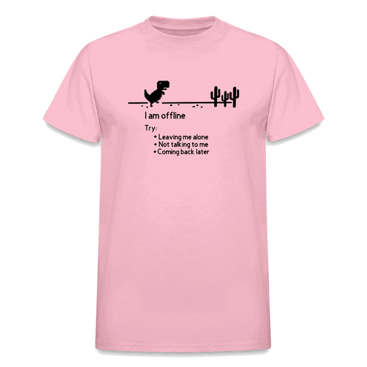 Gildan Ultra Cotton Adult T-Shirt -  I'm Are Offline - light pink