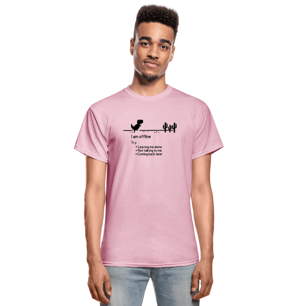 Gildan Ultra Cotton Adult T-Shirt -  I'm Are Offline - light pink