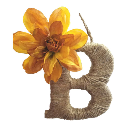 Jute Wrapped Monogram Wreath