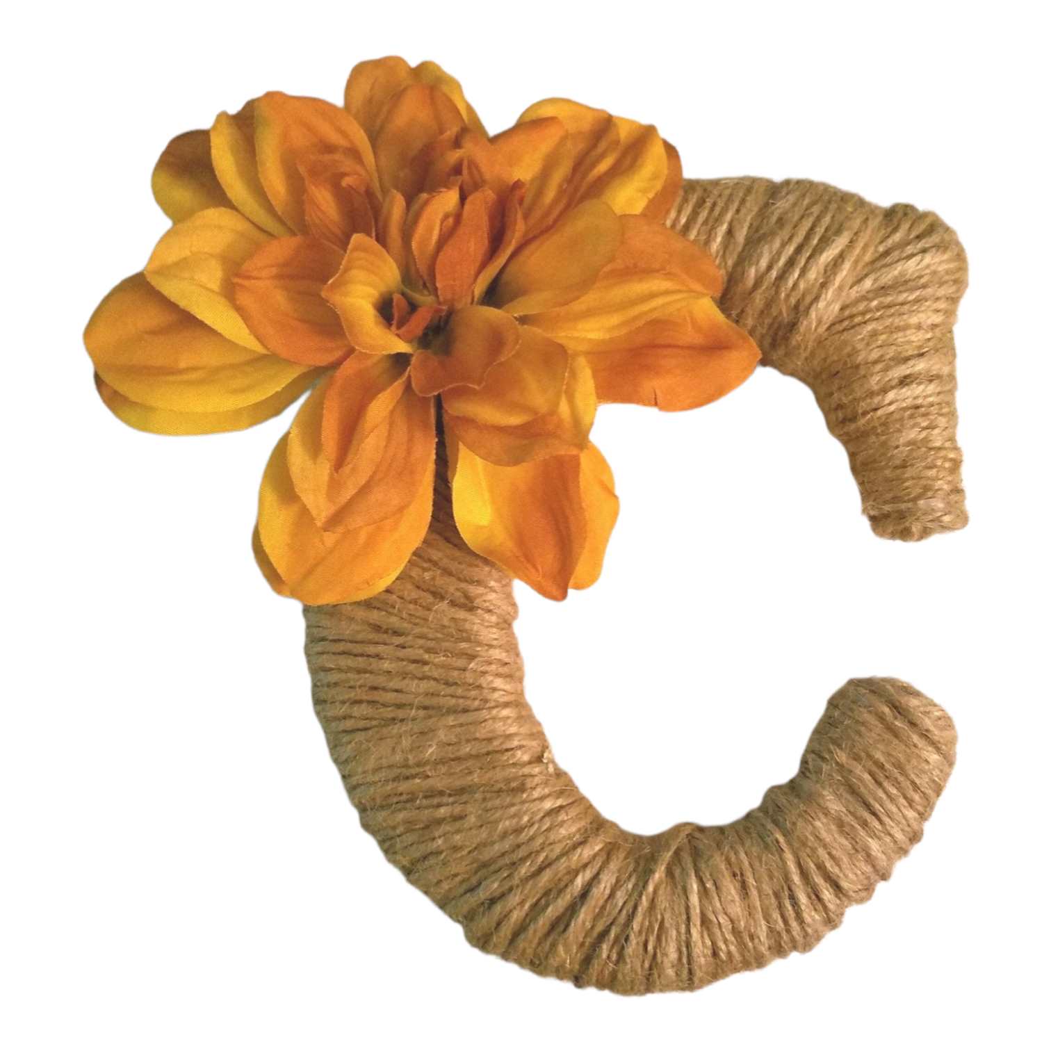 Jute Wrapped Monogram Wreath