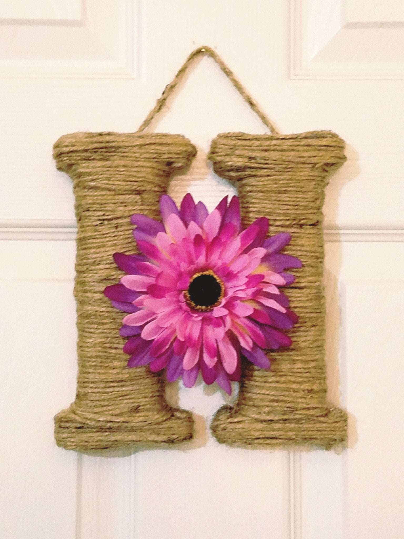 Jute Wrapped Monogram Wreath
