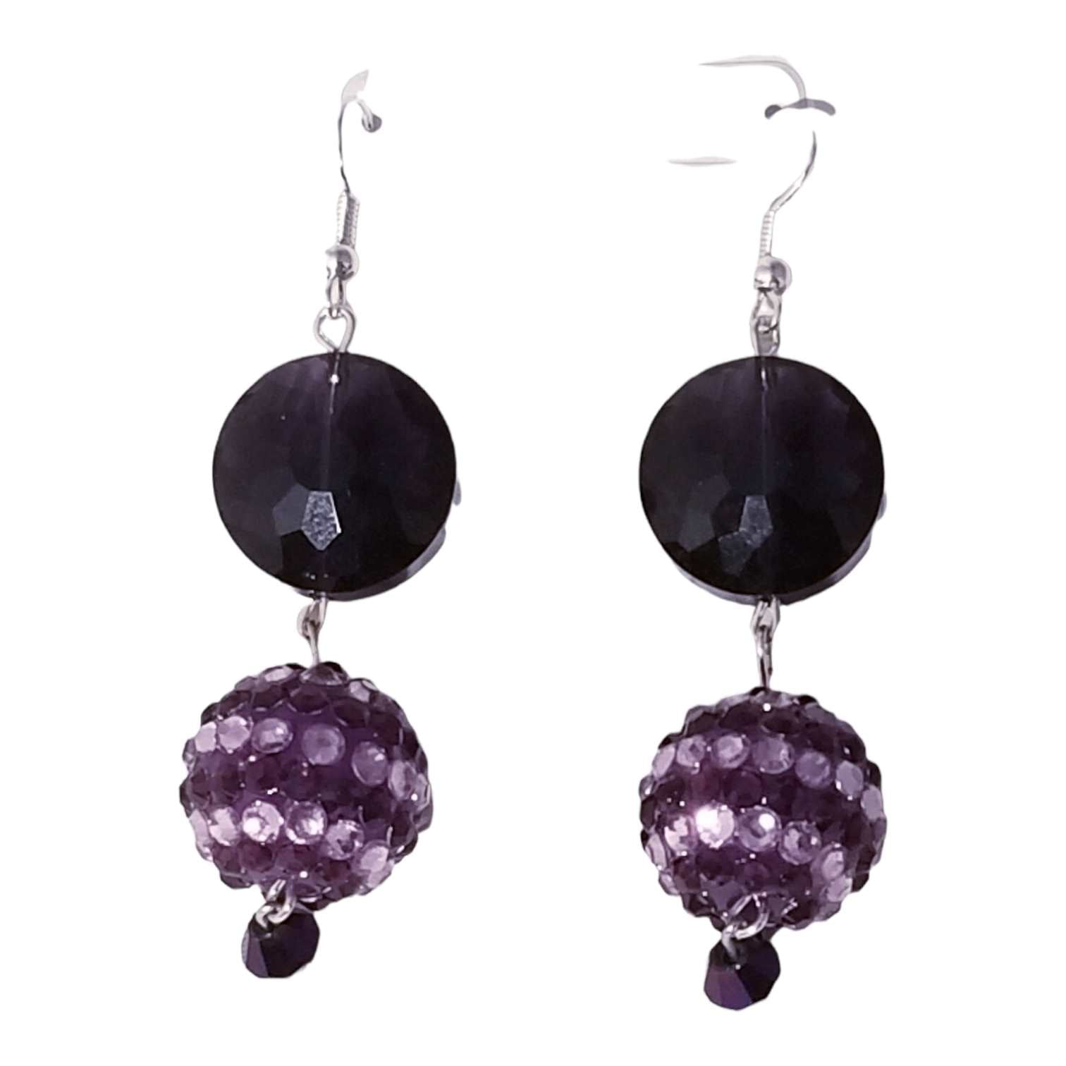 Women's Purple Crystal Dangle Earrings