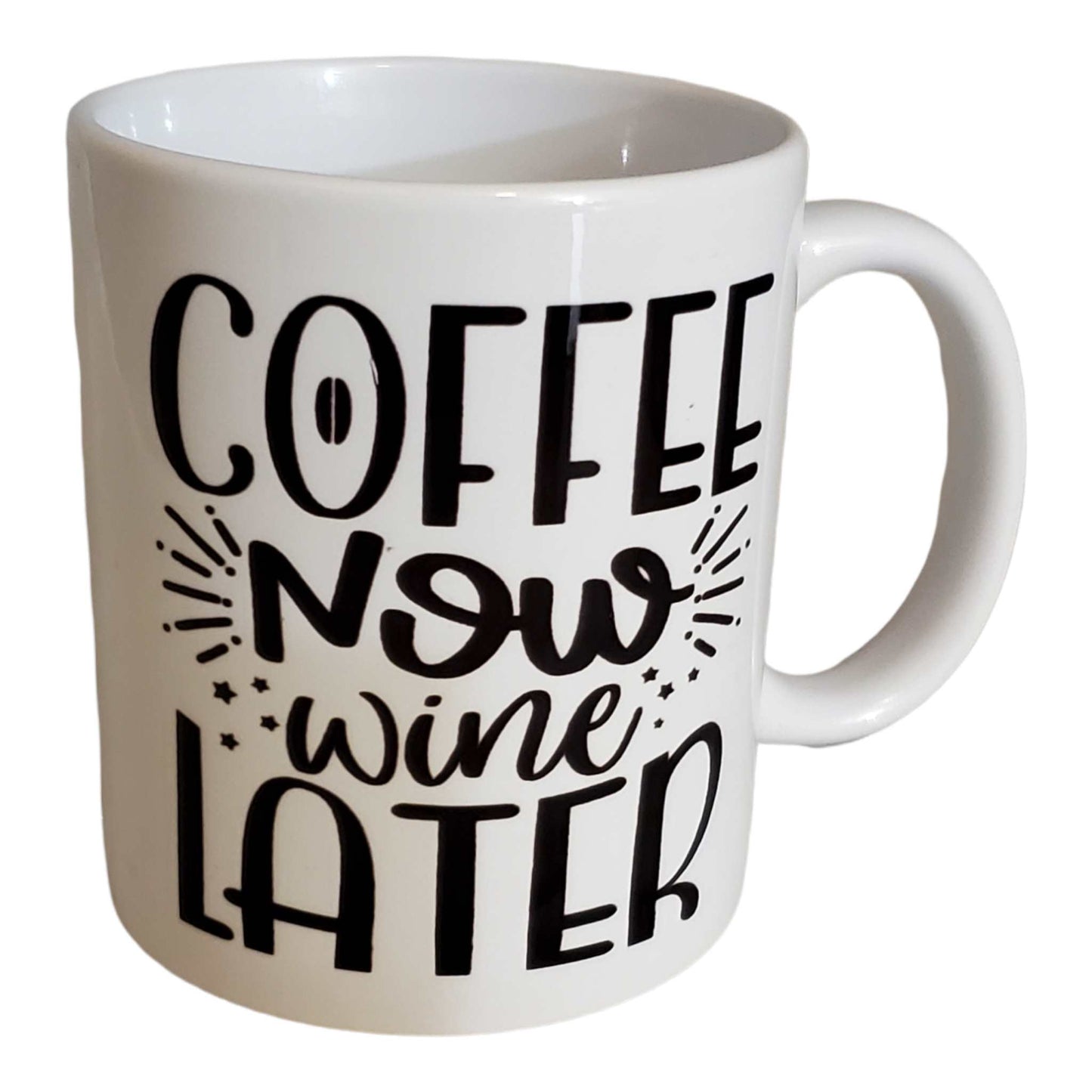 Coffee Now Wine Later Ceramic Mug