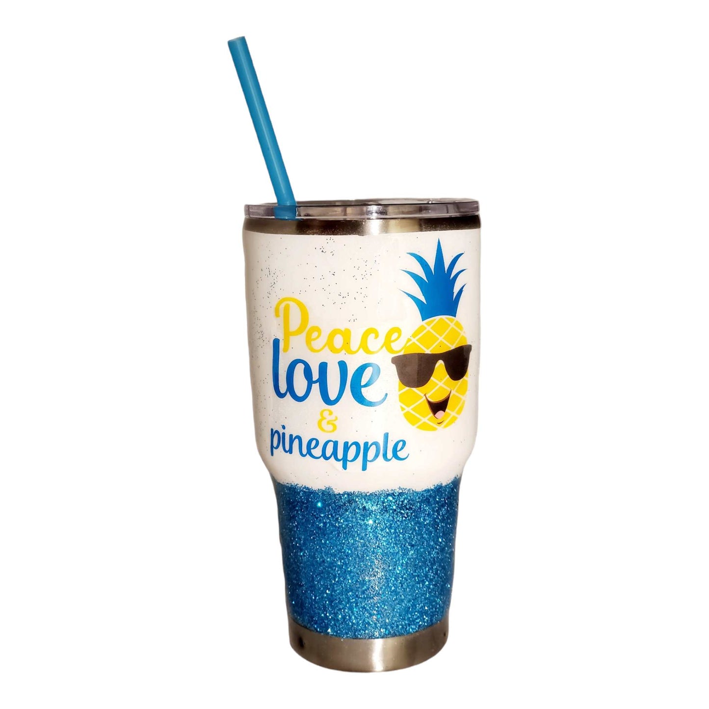 Peace Love & Pineapple Customized 30 oz Stainless Steel Tumbler