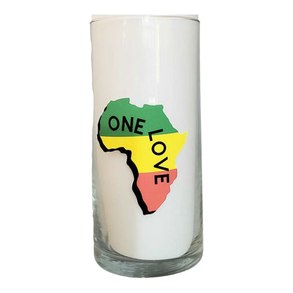 Africa One Love Clear Glass Vase