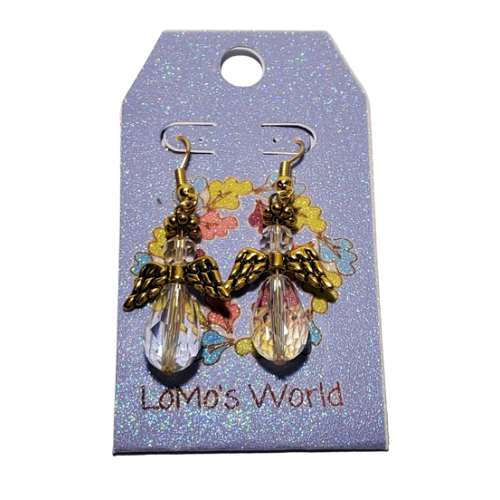Guardian Angel Earrings, Silver-Tone Wings