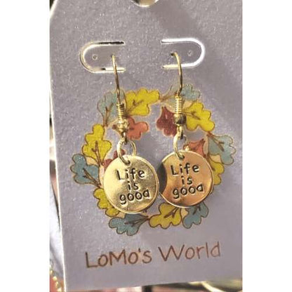 Women's Life is Good Silvertone Charm Earrings